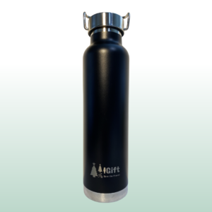iGift 650ml vacuum insulated high quality water bottle pure black durable and eco-friendly
